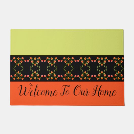 limoengroen en Sinaasappel Deurmat (Voorkant)