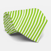 Limoengroen en wit chevron gestreept patroon stropdas (Opgerold)
