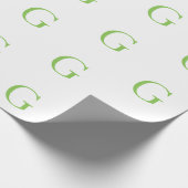 Limoengroen en wit monogram  cadeaupapier (Hoek)