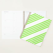 Limoengroen en wit vijf strepenpatroon planner (Display)
