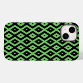 Limoengroen en zwart diamant patroon Case-Mate iPhone case (Achterkant (horizontaal))