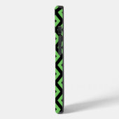 Limoengroen en zwart diamant patroon Case-Mate iPhone case (Achterkant / Links)