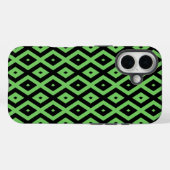 Limoengroen en zwart diamantpatroon  Case-Mate iPhone case (Achterkant (horizontaal))