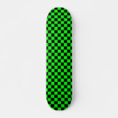 Limoengroen en zwart geruit persoonlijk skateboard (Voorkant)