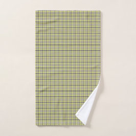 Limoengroen geruit klassiek patroon retro handdoek