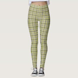 Limoengroen geruit klassiek patroon retro leggings