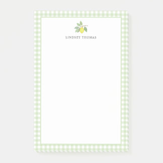 Limoengroen geruit rand Persoonlijk Post-it® Notes