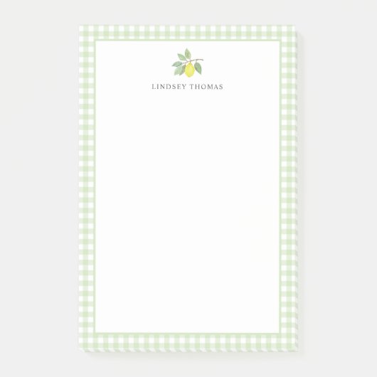 Limoengroen geruit rand Persoonlijk Post-it® Notes (Voorkant)