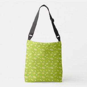 Limoengroen Madeliefje Stip Retro Lente Patroon Crossbody Tas