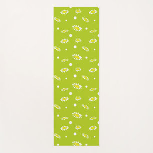 Limoengroen Madeliefje Stippen Retro Lente Patroon Yogamat