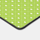 LIMOENGROEN MET RIJEN KLEINE WITTE HARTJES BUREAUMAT (Hoek)