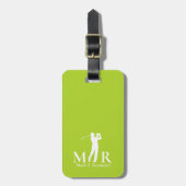 Limoengroen Monogram Golfer Bagagelabel (Voorkant verticaal)