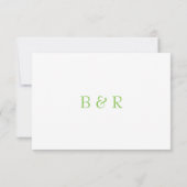 Limoengroen Monogram Huwelijks RSVP Kaart (Achterkant)