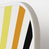 Limoengroen sinaasappel en zwarte strepen pickleball paddle (Links Detail)