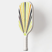 Limoengroen sinaasappel en zwarte strepen pickleball paddle (Links)