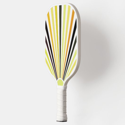 Limoengroen sinaasappel en zwarte strepen pickleball paddle (Links)