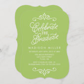  limoengroen | Uitnodiging voor afstudeerfeest (Voorkant / Achterkant)