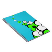 Limoengroen Witte Bloemen Notitieboek (Rechterzijde)