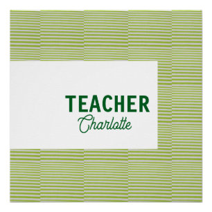 Limoengroen witte strepen docent professor naam c perfect poster