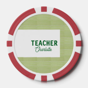 Limoengroen witte strepen docent professor naam c poker chips