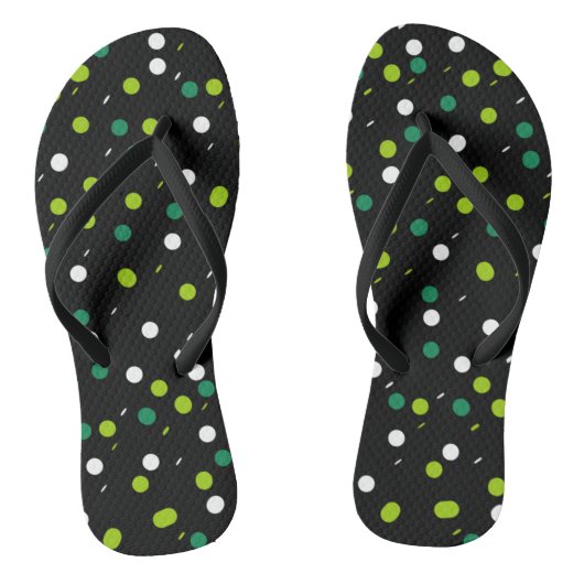 Limoengroen Witte Vormen Patroon Flip Flops (Voetbed)