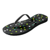 Limoengroen Witte Vormen Patroon Flip Flops (Schuin)
