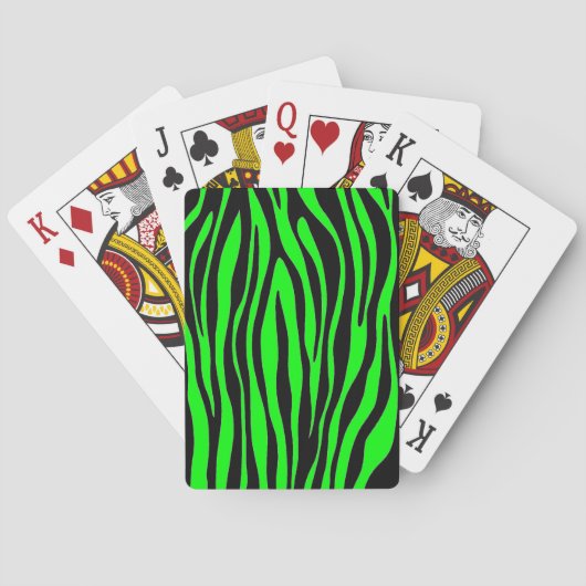 Limoengroen Zebra Pokerkaarten (Achterkant)
