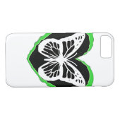 limoengroen, zwart en wit vlinderhart Case-Mate iPhone case (Achterkant (Horizontaal))