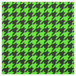Limoengroen, zwart houndstooth patroon #2M Stof