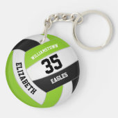 limoengroen zwart team naam volleybal sleutelhanger (Achterkant)