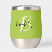 Limoengroen zwart wit monogram (Achterkant)