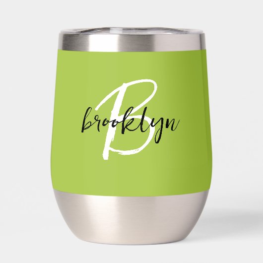 Limoengroen zwart wit monogram (Achterkant)