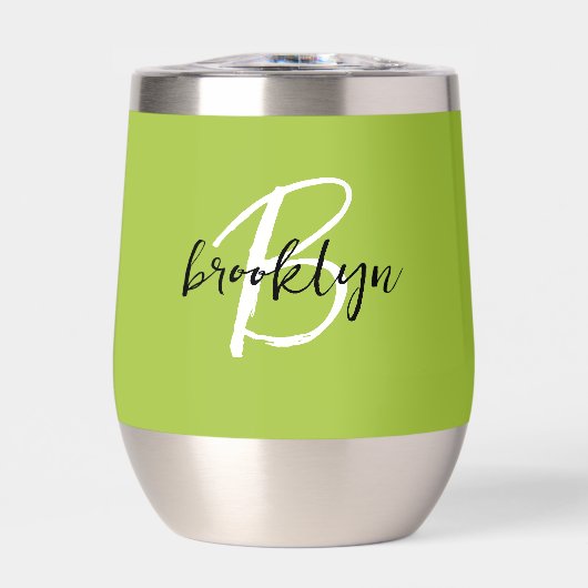 Limoengroen zwart wit monogram (Voorkant)