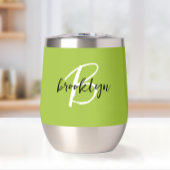 Limoengroen zwart wit monogram