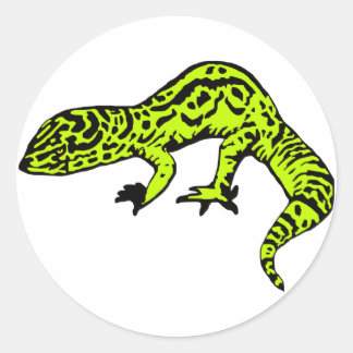 Limoengroen & zwarte gekko ronde sticker