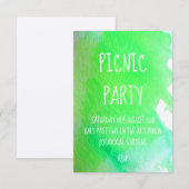 Limoengroene aquarel moderne picknickfeest kaart (Voorkant / Achterkant)