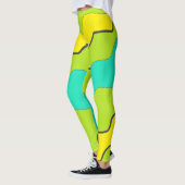 Limoengroene, Blauwgroen en gele Leggings (Links)