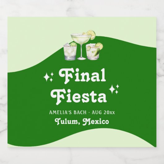 Limoengroene Citrus Eindfeest Bruidsmeisje Likeurfles Etiket (Enkel label)