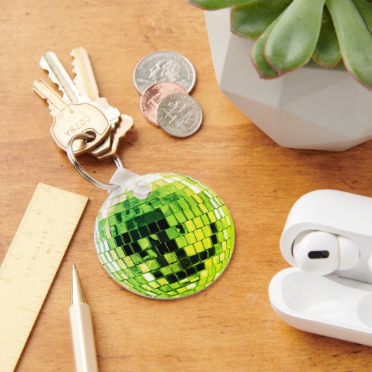 Limoengroene Disco Disco Bal Sleutelhanger (Bureau)