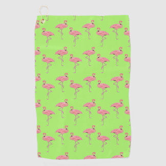 Limoengroene Flamingo's Patroon Golfhanddoek