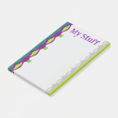 Limoengroene harten met paars post-it® notes (Schuin)