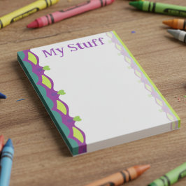 Limoengroene harten met paars post-it® notes