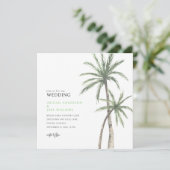 Limoengroene Palmboom Bruiloft Kaart (Staand voorkant)