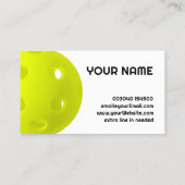 limoengroene realistische pickleball visitekaartje (Achterkant)