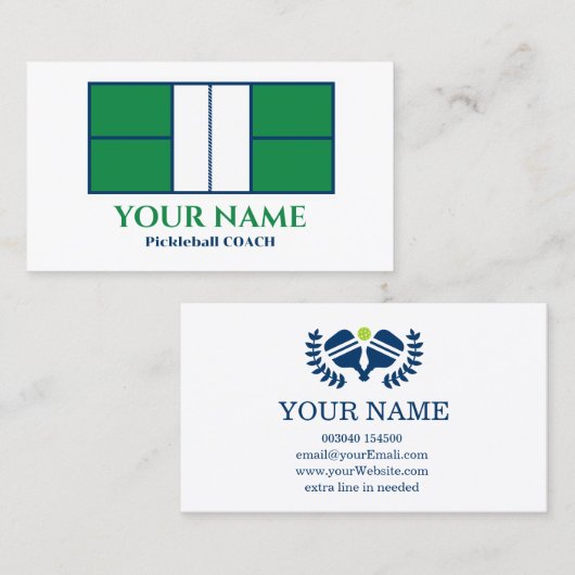  limoengroene realistische pickleball visitekaartje (Voorkant / Achterkant)