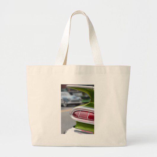 limoengroene vin grote tote bag (Voorkant)