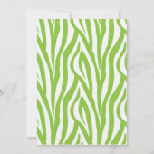 Limoengroene Zebra Snor Verjaardagsfeest Uitnodigi Kaart (Achterkant)