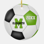 limoengroene zwarte kinderen - koepjesvoetbal keramisch ornament (Achterkant)