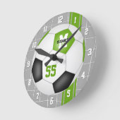 limoengroene zwarte variantie streept voetzoolspel ronde klok (Hoek)