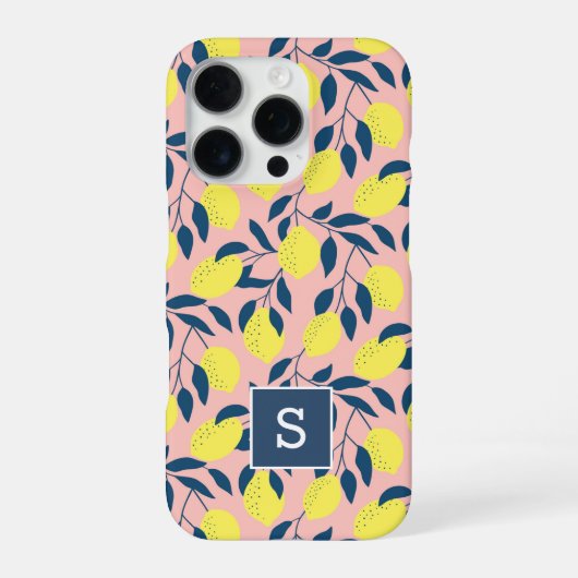 Limoenpatroon Monogram iPhone Hoesje (Achterkant)